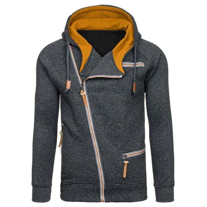 Mens Hoodies Sweatshirts Slim Zipper Hoodie Sweatshirt