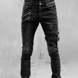 Motorrad Street Wear Skinny Casual Denim Hose Jeans Gerade Hose