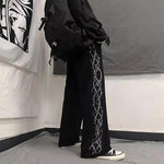 Harajuku Y2k Oversize Wide Pants Japanese Print Casual Sport Straight Trousers