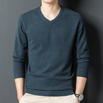 Sweaters men Classic Style Business Casual Pullover V-neck Thin Brand Bottoming Shirt - xinnzy