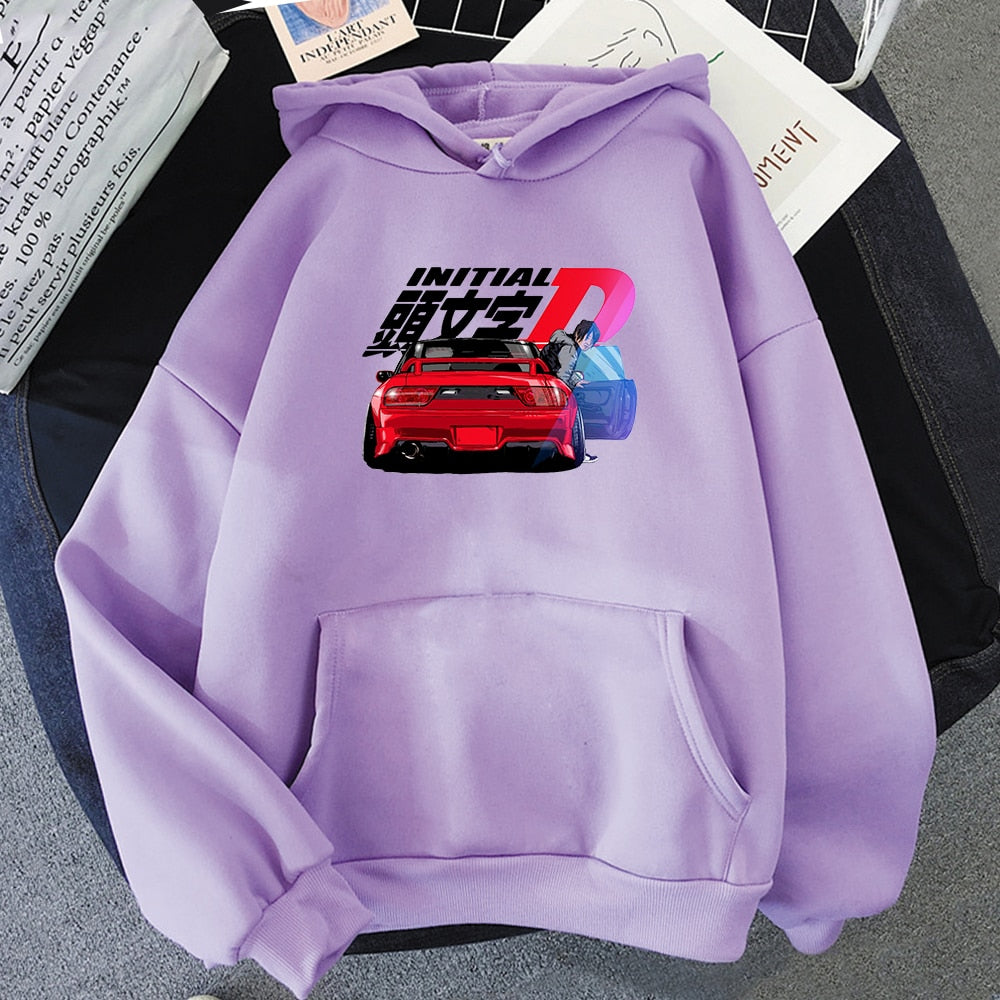 Hoodie Men Harajuku Initial D Streetwears Casual