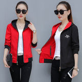 Jacket Hooded Outerwear Women Coat Zip Casual