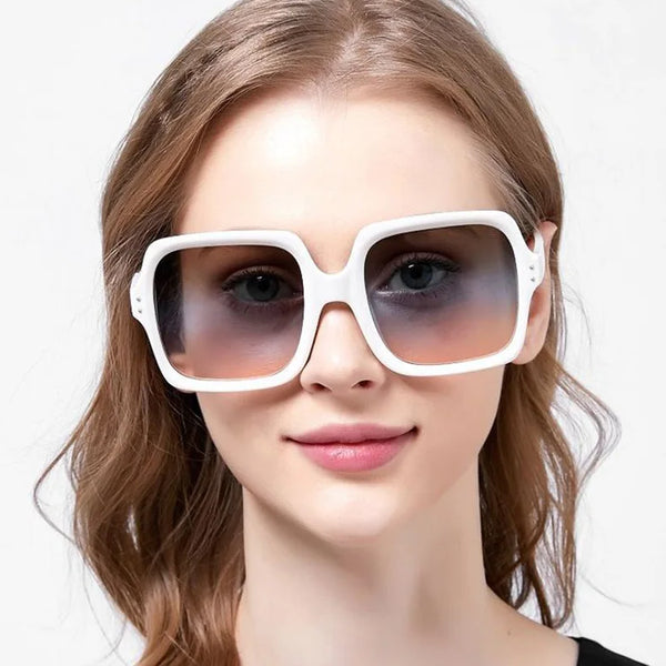 1970s Vintage DISCO Style Square Oversized Translucent Sunglasses