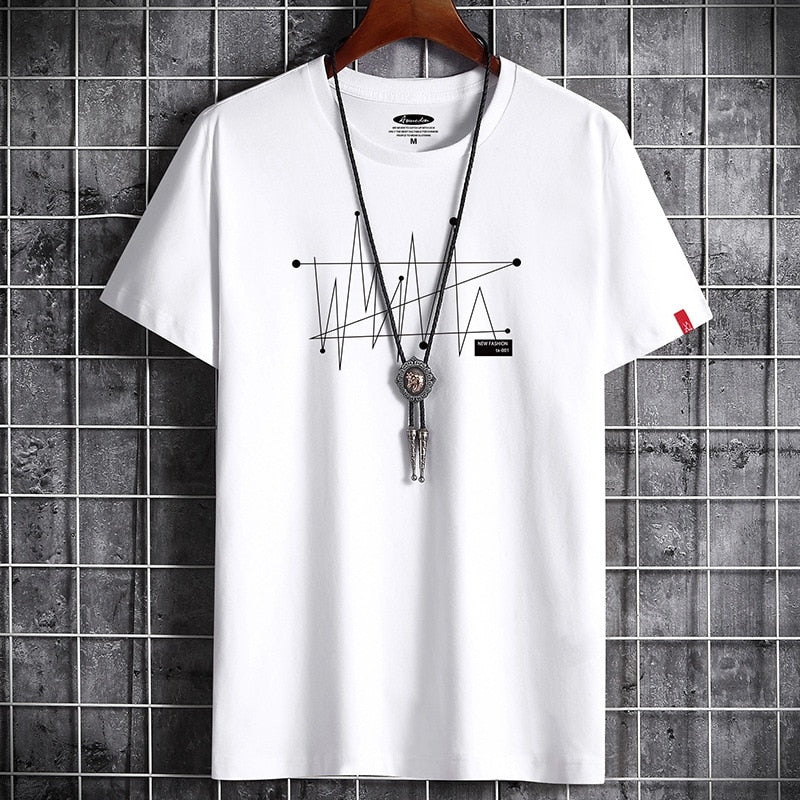 Manga Oversize T-shirt Men Loose Tee Tops Cotton Fashion Goth