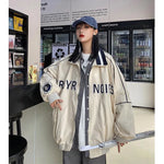 Spring Preppy Baseball Hoodie Casual Letter Jacket for Women