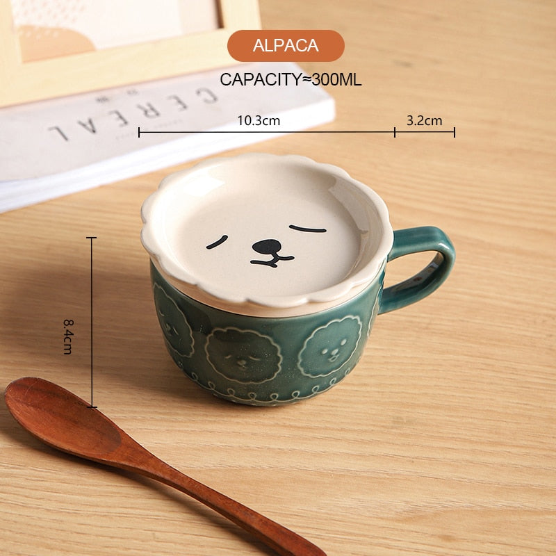 Ceramics Cute Cat Cup Gift Household Cartoon Kawaii - xinnzy