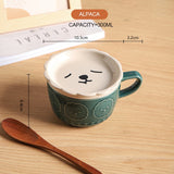 Ceramics Cute Cat Cup Gift Household Cartoon Kawaii - xinnzy