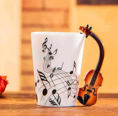 Mug Creative Guitar Violin Style Ceramic