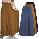 Women Pants Leg Wide Women Solid Color Wide Full Length Casual Pants - xinnzy