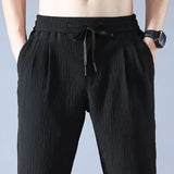 Ice Silk Linen Man Pants Casual Sweatpants Male Quick-dry Sport Ankle-length Harem trousers