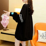 Autumn New Smile Letter Print Loose Long Sleeved oversized Sweatshirt Fall Clothes