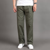 Men Casual Cargo Pants Four Seasons Cotton Men Trousers Multi Pockets Loose Straight - xinnzy