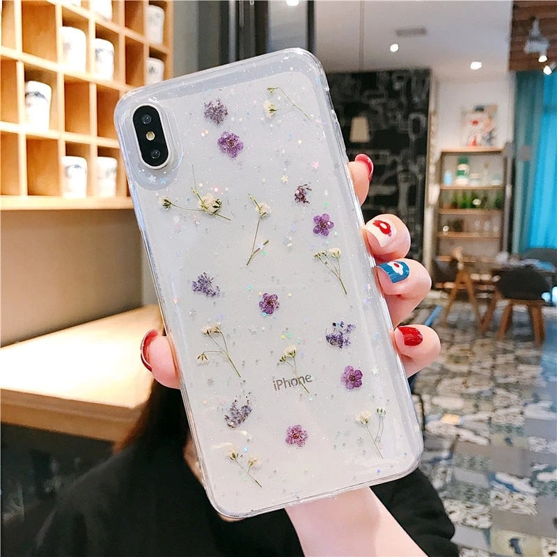 Blumenhülle für iPhone-Handyhüllen Echte Blümchenhülle