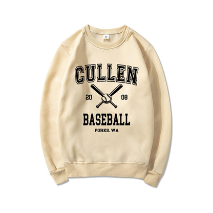 Sweatshirt Pullover Graphic Forks Hoodie Cullen Baseball Rundhalsausschnitt Lässig