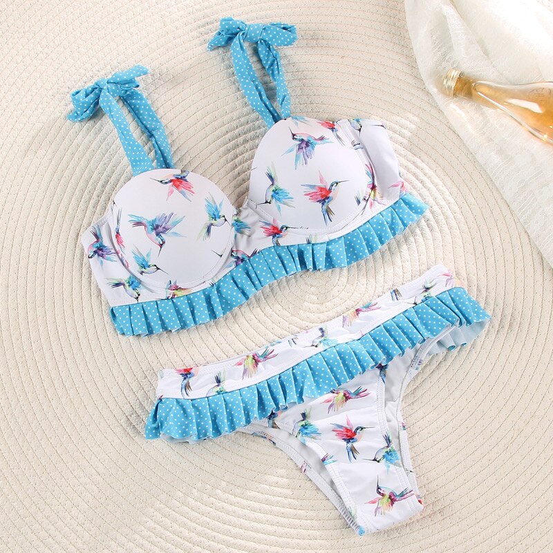 Bikini Floral Badeanzug Frauen Badeanzüge Bikini Set Print Bademode Weiblich