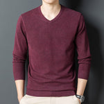 Sweaters men Classic Style Business Casual Pullover V-neck Thin Brand Bottoming Shirt - xinnzy