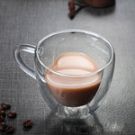 Glass Mug Creative Coffee Cup Glass Double Heat-Resistant Milk Juice Insulation