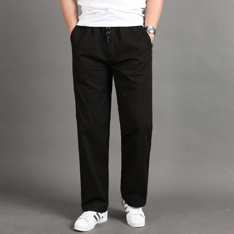 Men Casual Cargo Pants Four Seasons Cotton Men Trousers Multi Pockets Loose Straight - xinnzy