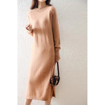 Hot Sale Winter Fashion Women's Pure Wool Knitted Sweater Dress