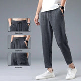 Ice Silk Linen Man Pants Casual Sweatpants Male Quick-dry Sport Ankle-length Harem trousers