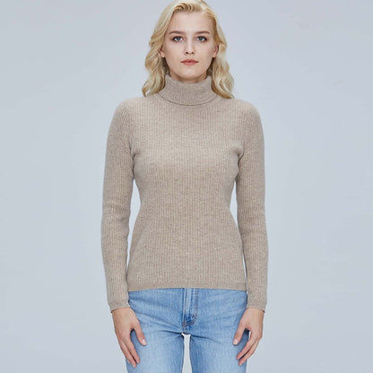 Merino Wool Turtleneck Women Sweater Autumn Winter Warm Soft Pullover Femme Cashmere - xinnzy