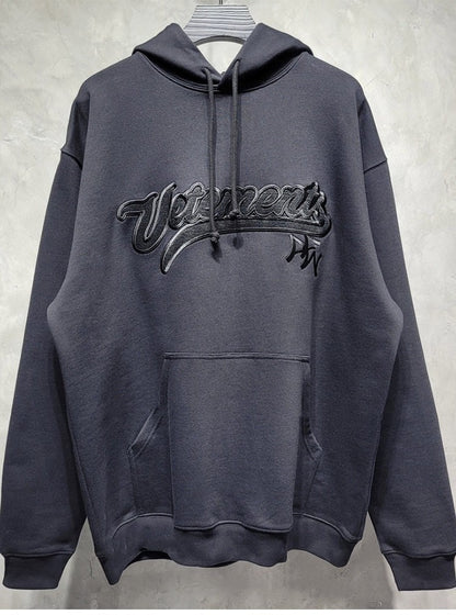 Herren-Kapuzenpullover mit Stickerei, Vetements, modische Oversize-Pullover