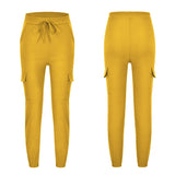Jogger Damen Cargohose Sport Multi-Pocket Kordelzug Elastische Taille Streetwear Casual