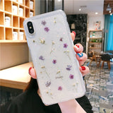 Blumenhülle für iPhone-Handyhüllen Echte Blümchenhülle
