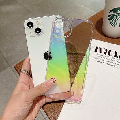 Modische Regenbogen-Laser-Handyhülle für iPhone, transparent