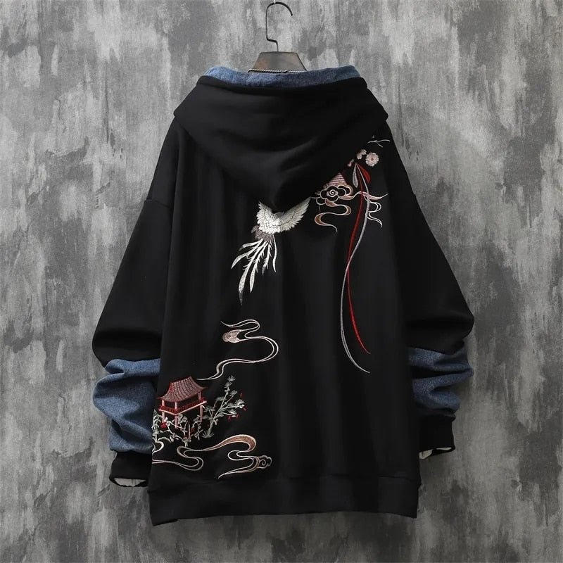 Sweatshirt Men Clothing Hoodies Moletom Spring Autumn Loose Vintage Top - xinnzy