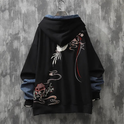 Sweatshirt Men Clothing Hoodies Moletom Spring Autumn Loose Vintage Top - xinnzy