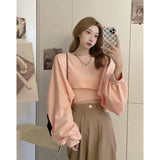 Two Piece Suit Hoodies Pullovers Women Korean Loose Bat Sleeve