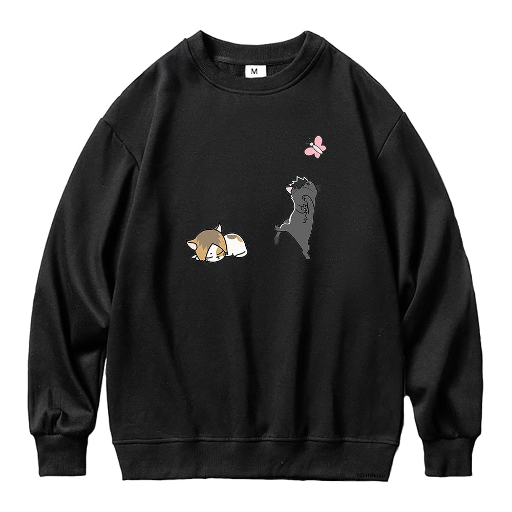 Anime Haikyuu Hoodies Streetwear Embrace Harajuku Manga with Nekoma Cats for Women