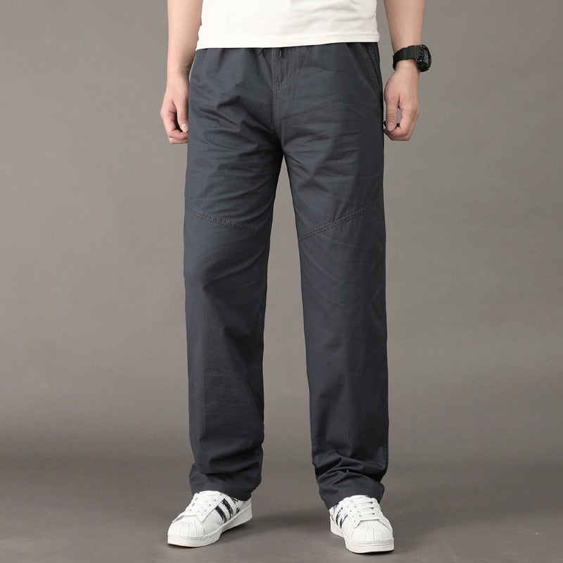 Men Casual Cargo Pants Four Seasons Cotton Men Trousers Multi Pockets Loose Straight - xinnzy