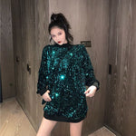 Jacket Jumper Women Sequins Pullover Loose Vintage