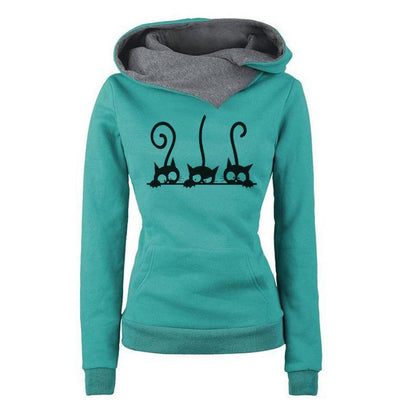 Frauen Hoodies Mode Katze Pullover Vintage