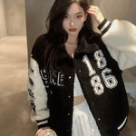 Autumn and Winter Lamb Wool Fashion Jackets Coats Y2K Loose w