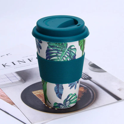 Bamboo Fibre Takeaway Coffee Cup,deal Mug For Travel & Outdoors 400ml