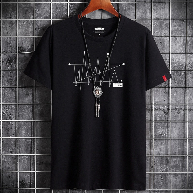 Manga Oversize T-shirt Men Loose Tee Tops Cotton Fashion Goth