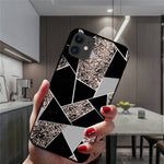 Marble Geometric Art Soft Silicone Cover For iPhone