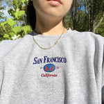 Golden Gate Bridge Embroidered Women's Sweatshirt  Vintage Autumn Pullover