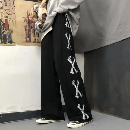 Harajuku Oversize Wide Pants Japanese Print Casual