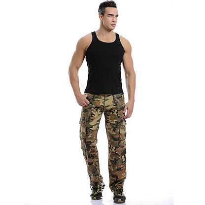 High Quality Men Cargo Pants Casual Loose Multi Pocket Camo Joggers Military