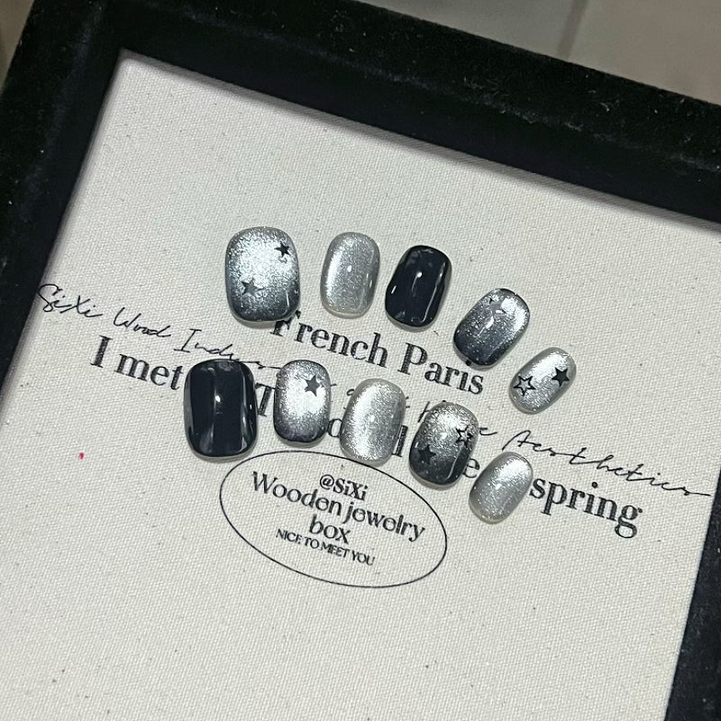 Wear Armor Dark Black Sweet Cool Niche Style Crystal Cat's Eye