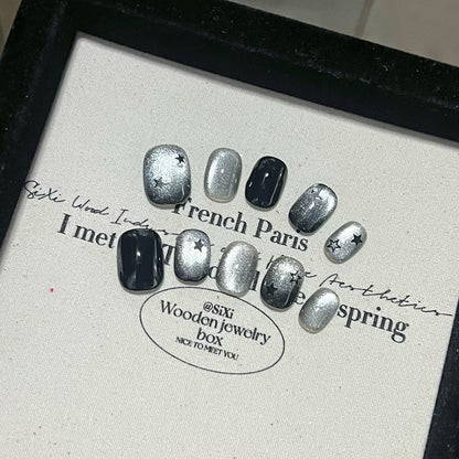 Wear Armor Dark Black Sweet Cool Niche Style Crystal Cat's Eye