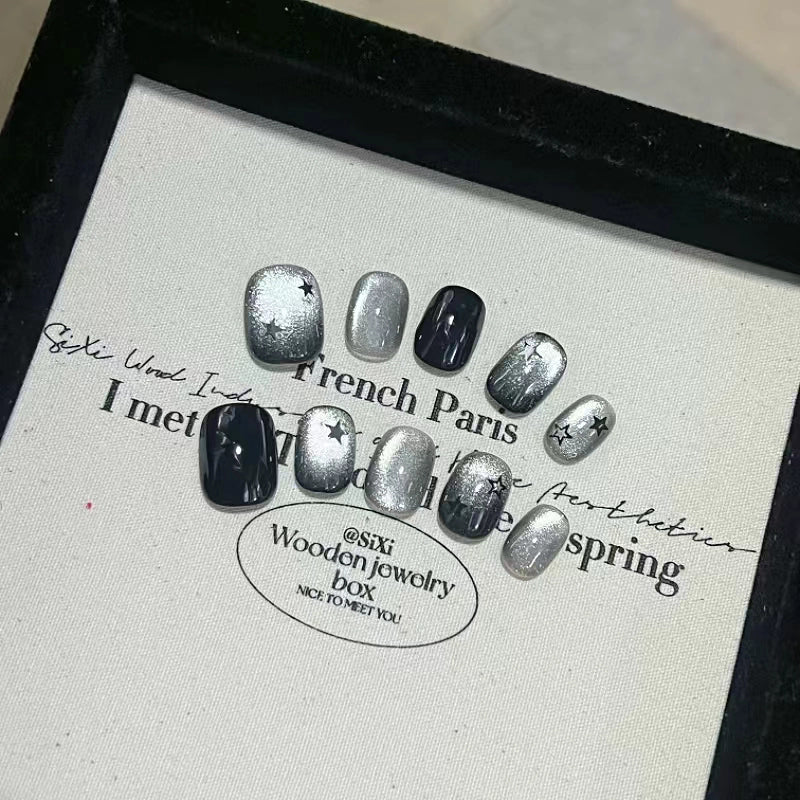 Wear Armor Dark Black Sweet Cool Niche Style Crystal Cat's Eye