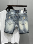 Broken Spring Summer Paste Cloth Embroidery Denim Shorts