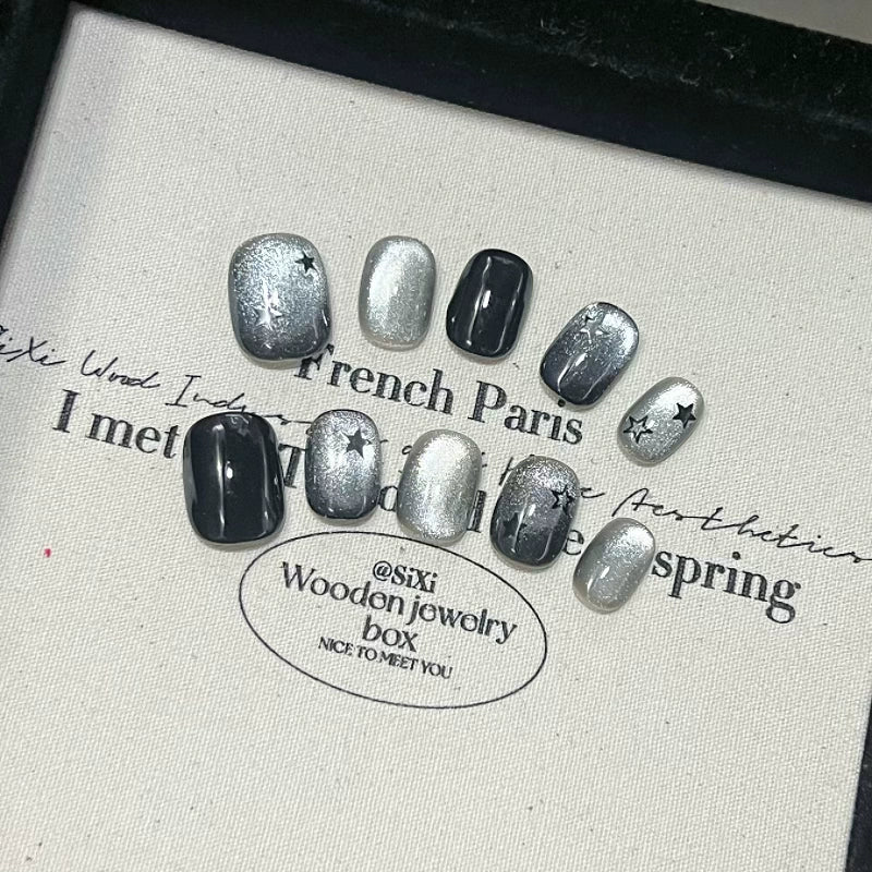 Wear Armor Dark Black Sweet Cool Niche Style Crystal Cat's Eye