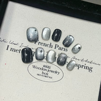 Wear Armor Dark Black Sweet Cool Niche Style Crystal Cat's Eye