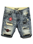 Broken Spring Summer Paste Cloth Embroidery Denim Shorts